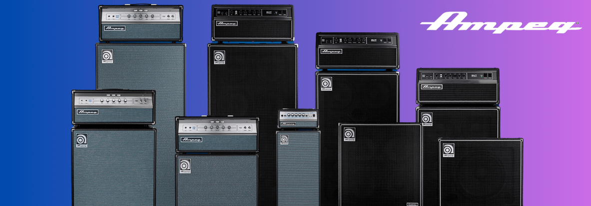 Ampeg Bass guitar ampflier line-up